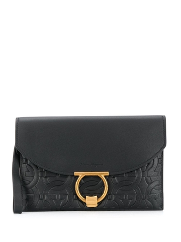 TÚI Salvatore Ferragamo Margot leather clutch bag