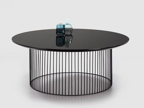 BÀN TRÀ PALERMO Round steel and wood COFFEE TABLE