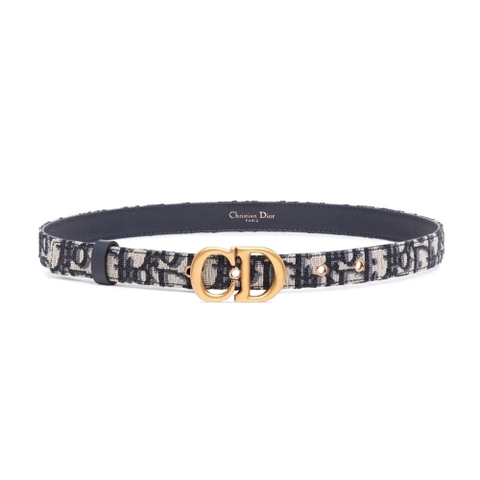 DÂY LƯNG Dior Women Saddle Belt Blue Dior Oblique Jacquard 20 MM