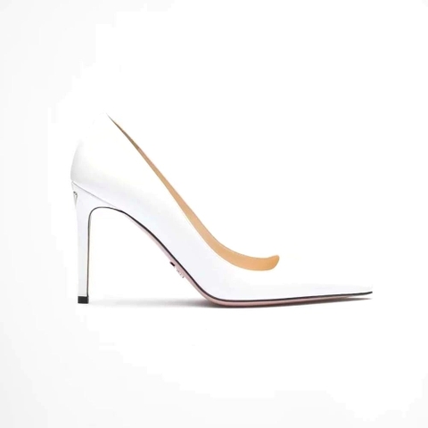 GIÀY Prada Women Patent Leather Pumps-White