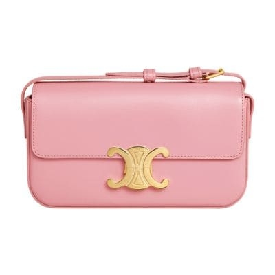 TÚI Celine Women Triomphe Shoulder Bag in Shiny Calfskin-Pink