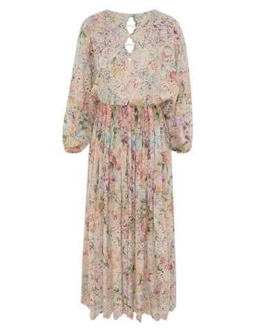VÁY ZIMMERMANN V NECK WITH SHORT SLEEVE MID DRESS High Classy