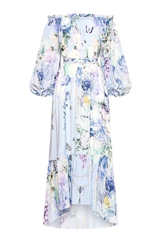 VÁY CAMILLA BLUE DIAMOND FLOWER MID DRESS High Classy
