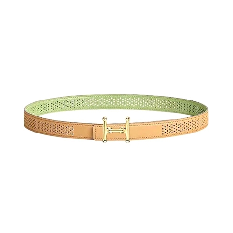DÂY LƯNG Hermes Women Mors H Belt Buckle & Reversible Leather Strap 24 mm-Green