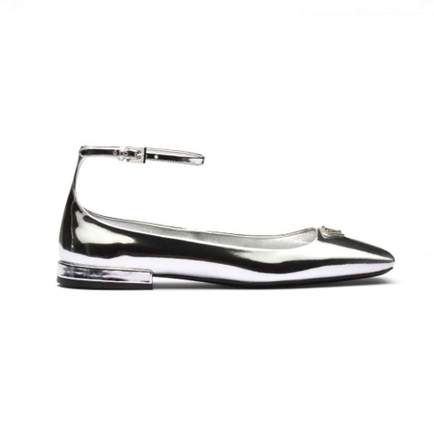 GIÀY Prada Women Patent Leather Ballerinas-Silver