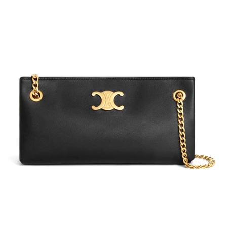 TÚI Celine Women Medium Newspaper Bag in Supple Calfskin-Black