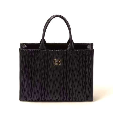 TÚI Miu Miu Women Matelassé Nappa Leather Tote-Black