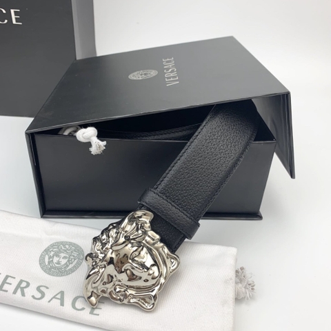 DÂY LƯNG VERSACE MEDUSA HEAD CALFSKIN LEATHER Khóa bạc