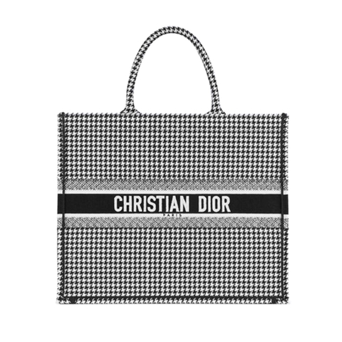 TÚI Dior Women Book Tote Bag in Embroidered Canvas-Black-Black
