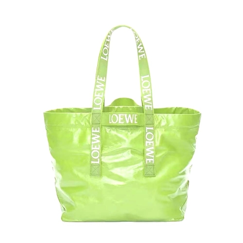 TÚI Loewe Unisex Fold Shopper in Paper Calfskin-Green