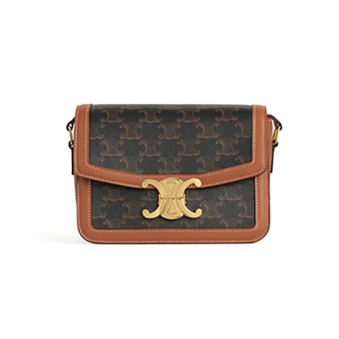 TÚI Celine Women Teen Triomphe Bag in Triomphe Canvas and Calfskin
