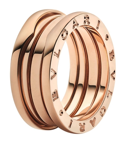 Nhẫn BVLGARI Rose Gold B.zero1 Three-Band Ring vàng hồng18K