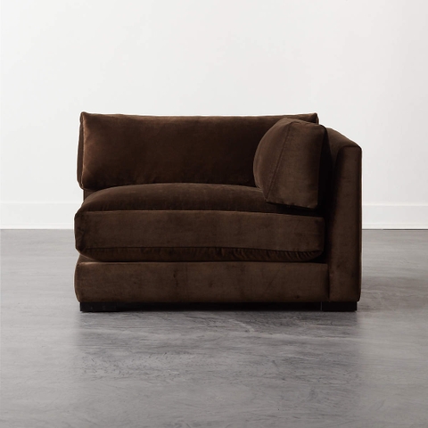 SOFA NỈ ESPRESSO VELVET CORNER CHAIR