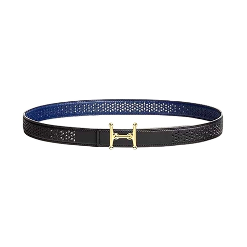 DÂY LƯNG Hermes Women Mors H Belt Buckle & Reversible Leather Strap 24 mm-Black