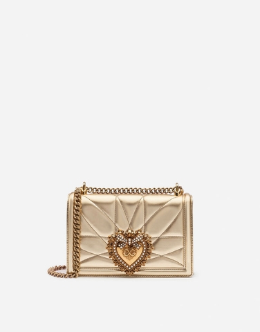 TÚI DOLCE & GABBANA Medium Devotion bag in quilted nappa mordoré