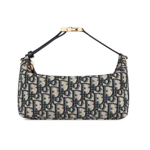 TÚI Dior Women Medium Diortravel Nomad Pouch Blue Dior Oblique Jacquard