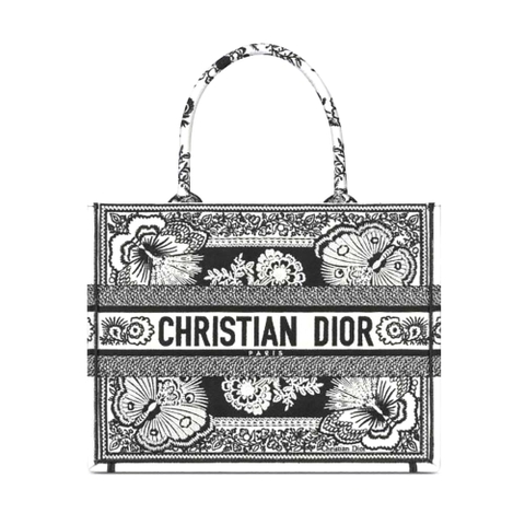 TÚI Dior Women Large Dior Book Tote Beige Multicolor Butterfly Bandana Embroidery