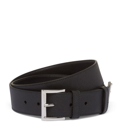DÂY LƯNG PRADA  Saffiano Leather Belt khóa trắng