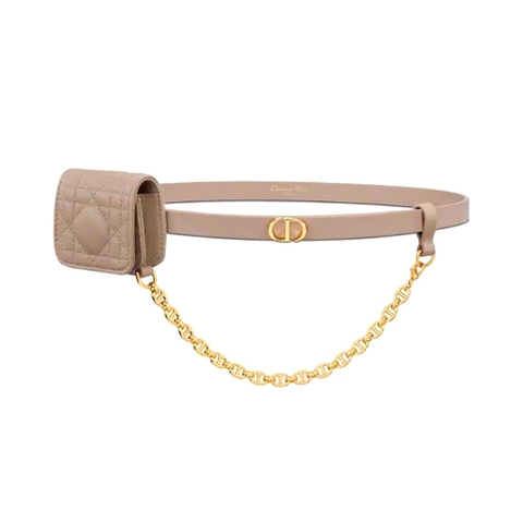 DÂY LƯNG Dior Women Caro Belt with Removable Pouch Black Smooth Calfskin and Cannage Calfskin 15 MM