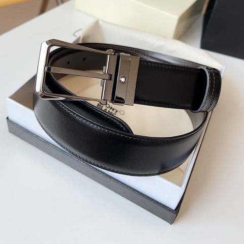 DÂY LƯNG MONTBLANC CALFSKIN LEATHER Belt Khóa bạc