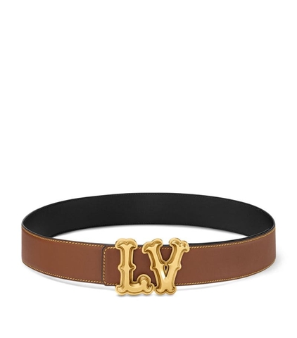 DÂY LƯNG LOUIS VUITTON  Leather Reversible Ranch Belt khóa vàng
