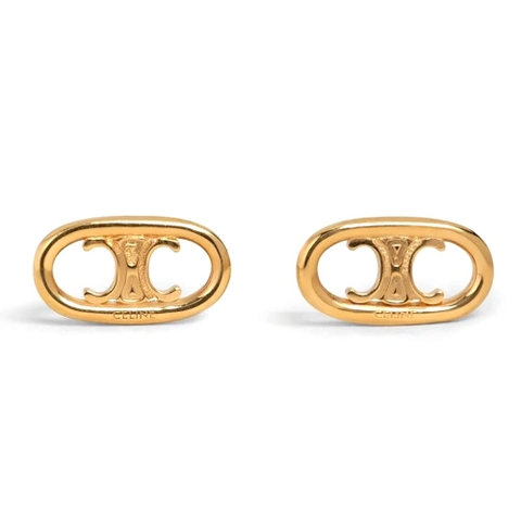 Bông tai Celine Women Maillon Triomphe Studs in Brass with Gold Finish
