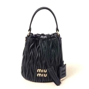 Túi Miu Miu Women Matelassé Nappa Leather Bucket Bag-Black