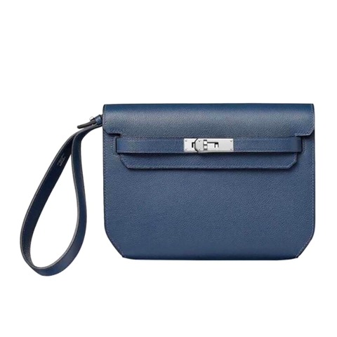 TÚI Hermes Men Kelly Depeches 25 Pouch-Navy