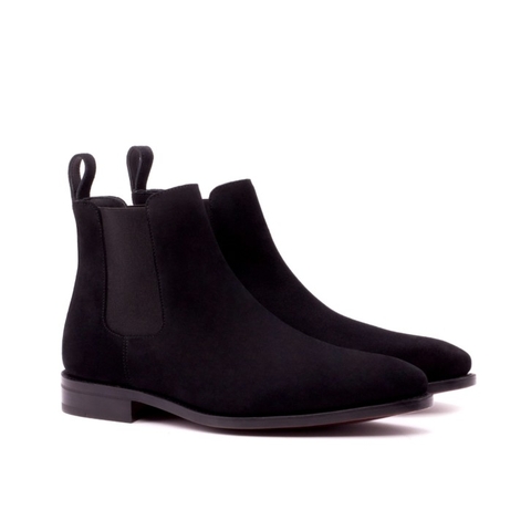 HENDERSON SHOES PERSONALIZATION BALDINI Black Suede Chelsea Boots HANDCRAFTED SHOES