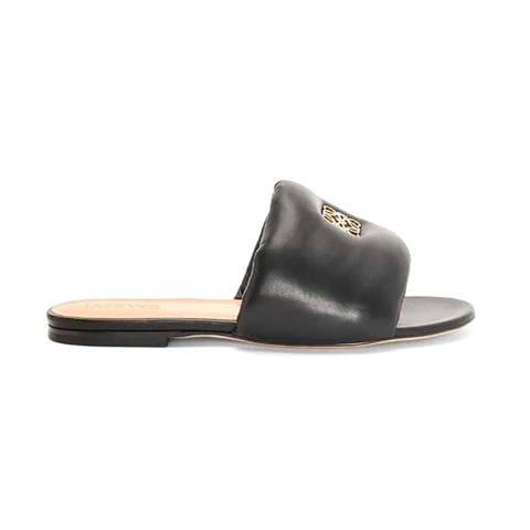 DÉP Loewe Women Anagram Padded Slide in Lambskin-Black