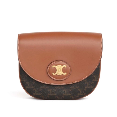 TÚI Celine Women Triomphe Saddle Bag in Triomphe Canvas