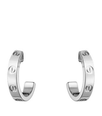 Bông tai CARTIER White Gold LOVE Hoop Earrings vàng trắng 18K