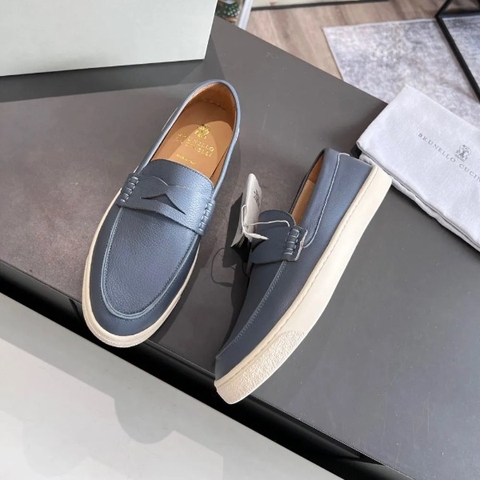 GIÀY BRUNELLO CUCINELLI Leather Blue loafer shoes