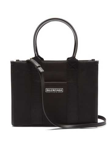 TÚI BALENCIAGA Neo S leather and cotton-canvas tote bag