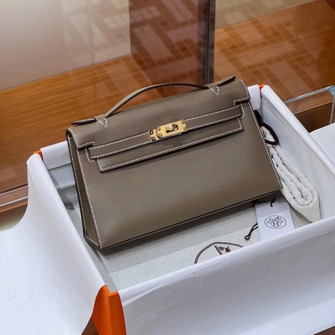 TÚI HERMES Kelly Pochette Gris Elephant Swift Leather 22CM(giá liên hệ)