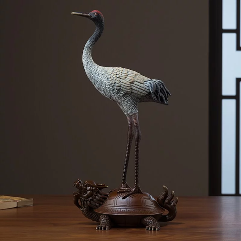 BỨC TƯỢNG HẠC VÀ RÙA MANG Ý NGHĨA TRƯỜNG THỌ
