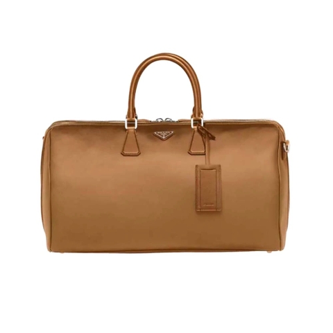 TÚI PRADA Elegant Duffle Bag in Saffiano Leather Travel Bag-Brown