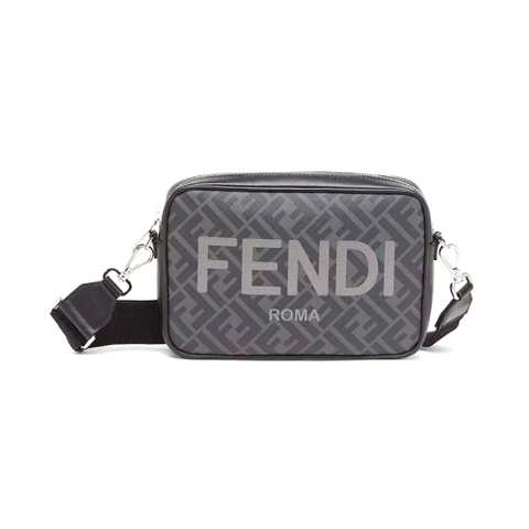 TÚI FENDI Men Camera Case Brown FF Fabric Bag