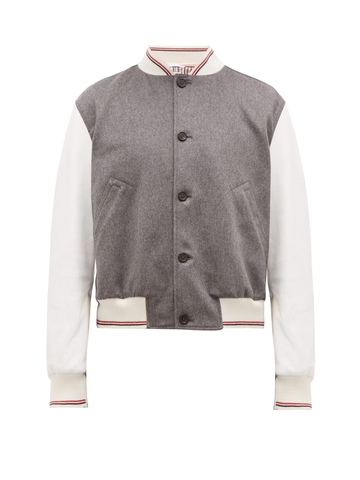 ÁO THOM BROWNE  Cashmere and leather bomber jacket