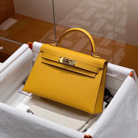 Túi Hermes Mini Kelly Yellow Epsom 19CM Handmade khâu tay(Giá liên hệ)
