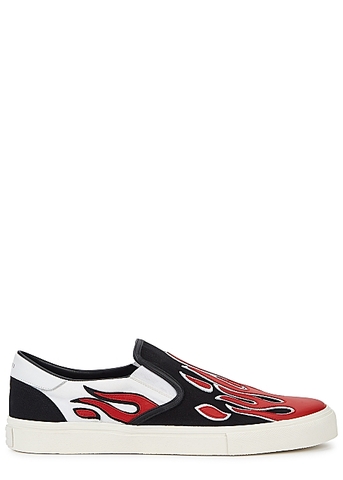 GIÀY AMIRI  Black flame canvas and leather skate sneakers