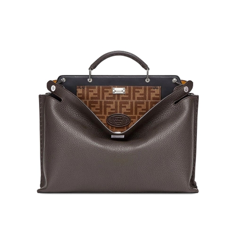 TÚI Fendi Peekaboo Iconic Essential Brown Leather Bag