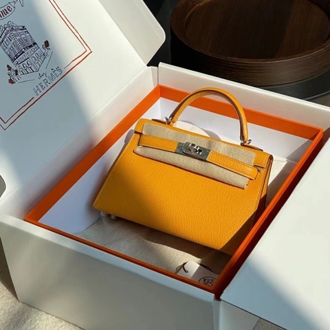 Túi Hermes Mini Kelly Yellow Epsom 19CM Handmade khâu tay(Giá liên hệ)