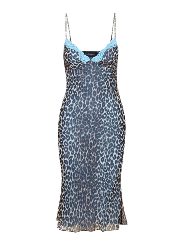 ĐẦM HAI DÂY REALISATION BLUE LEOPARD PRINT LONG DRESS High Classy