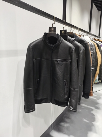 ÁO PRADA LEATHER JACKET LÓT LÔNG