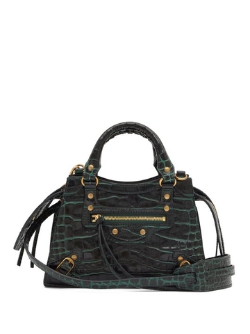 TÚI BALENCIAGA Neo Classic City mini crocodile-effect leather bag