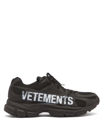 GIÀY VETEMENTS Logo-print mesh and rubber trainers