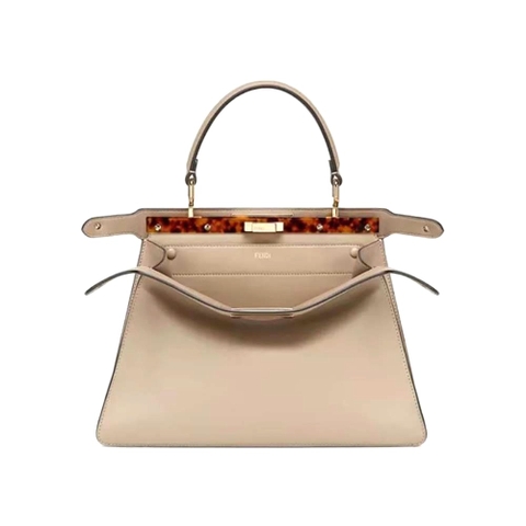TÚI FENDI Women Peekaboo Iseeu Medium Leather Bag-Brown