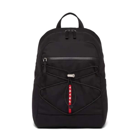 BALO Prada Men Technical Fabric Backpack with a Functional and Versatile Design-Black