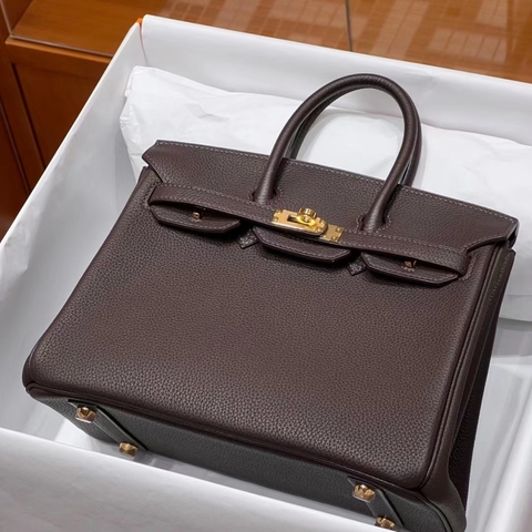 Túi Hermes Birkin Ebone Togo 25CM Handmade khâu tay(Giá liên hệ)